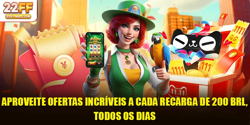 Aproveite ofertas incríveis a cada recarga de 200 BRL, todos os dias