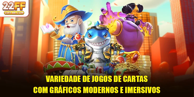 Variedade de jogos de cartas com gráficos modernos e imersivos